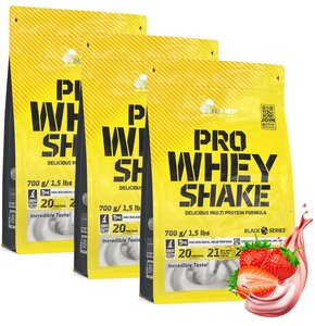Odżywka białkowa OLIMP Pro Whey Shake Truskawkowy 3 x 700 g