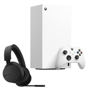 Konsola MICROSOFT XBOX Series X bez napędu Biały + Słuchawki MICROSOFT Xbox Series Stereo Bezprzewodowe, Nauszne, Dźwięk przestrzenny