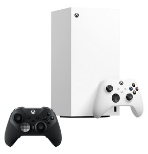 Konsola MICROSOFT XBOX Series X bez napędu Biały + Kontroler MICROSOFT bezprzewodowy Xbox Elite Series 2 Czarny