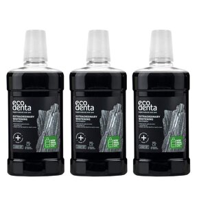 Płyn do płukania jamy ustnej ECODENTA Black Extra Whitening 3 x 500 ml