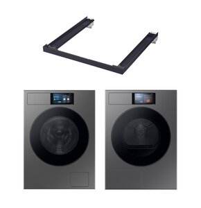 Pralka SAMSUNG BESPOKE AI WF90F09C4SU4 9kg 1400 obr AI Home AI EcoBubble Autodozowanie + Suszarka SAMSUNG BESPOKE AI DV90F09F4SU4 z pompą ciepła + Łącznik SAMSUNG SKK-ZSD