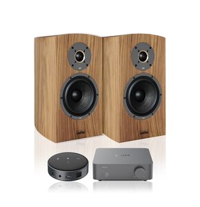 Wzmacniacz WIIM Vibelink Amp Ciemnoszary + Odtwarzacz sieciowy ARYLIC WiiM Mini Czarny + Kolumny głośnikowe TAGA HARMONY Diamond B-60 V.3 Orzech (2 szt.)