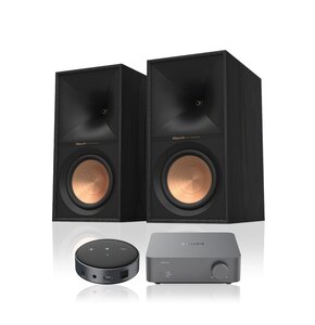 Wzmacniacz WIIM Vibelink Amp Ciemnoszary + Odtwarzacz sieciowy ARYLIC WiiM Mini Czarny + Kolumny głośnikowe KLIPSCH R-60M Czarny (2 szt.)