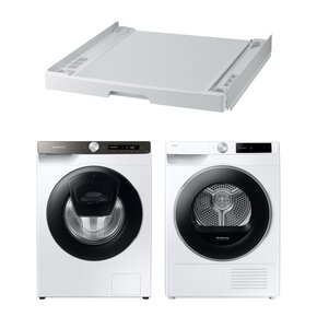 Pralka SAMSUNG WW80T554DAT AI Control AddWash 8kg 1400 obr + Suszarka SAMSUNG AI DV90DG6845LEU4 z pompą ciepła + Łącznik SAMSUNG SKK-UDW