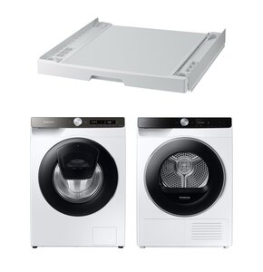 Pralka SAMSUNG WW80T554DAT AI Control AddWash 8kg 1400 obr + Suszarka SAMSUNG AI DV90DG6845LKU4 z pompą ciepła + Łącznik SAMSUNG SKK-UDW