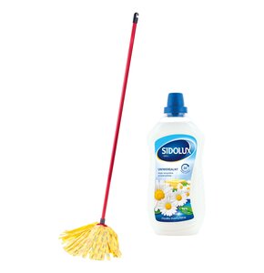 Mop paskowy VILEDA SuperMocio Soft + Płyn do mycia podłóg SIDOLUX Mydło Marsylskie 1000 ml