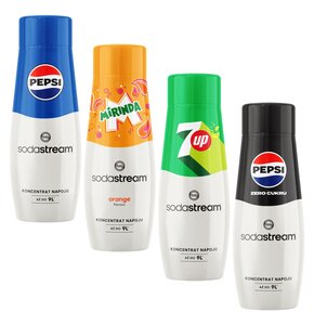 Syrop do saturatorów SODASTREAM Pepsi, Mirinda, 7UP, Pepsi Max Zero 4 x 440 ml