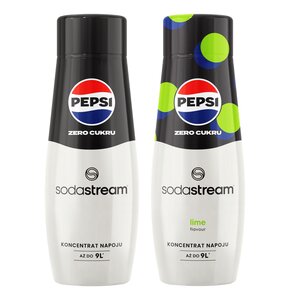 Syrop do saturatorów SODASTREAM Pepsi Zero Cukru 440 ml + Syrop do saturatorów SODASTREAM Pepsi Zero Cukru Limonka 440 ml