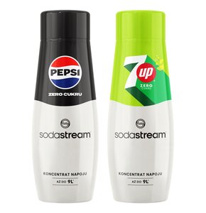 Syrop do saturatorów SODASTREAM Pepsi Zero Cukru 440 ml + Syrop do saturatorów SODASTREAM 7UP Zero 440 ml bez cukru