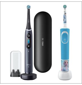 Szczoteczka magnetyczna ORAL-B iO 8 Czarny + Szczoteczka rotacyjna ORAL-B Kids 3+ Kraina Lodu