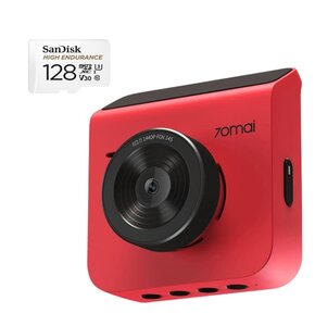 Wideorejestrator 70MAI A400 + kamera tylna RC09 Czerwony + Karta pamięci SANDISK microSDXC 128GB