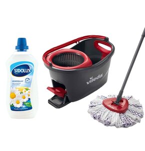 Mop VILEDA Turbo 3w1 + Płyn do mycia podłóg SIDOLUX Mydło Marsylskie 1000 ml