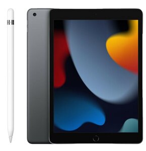 Tablet APPLE iPad 10.2" 9 gen. 64GB Wi-Fi Gwiezdna szarość + Rysik APPLE (1. gen) MQLY3ZM/A (z przejściówką Lightning)