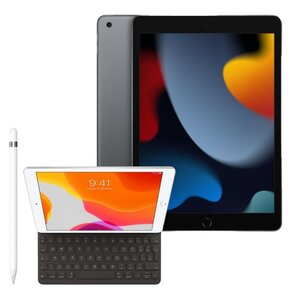 Tablet APPLE iPad 10.2 9 gen. 256GB Wi-Fi Gwiezdna szarość + Etui na iPad / iPad Air / iPad Pro APPLE Smart Keyboard + Rysik APPLE (1. gen) MQLY3ZM/A