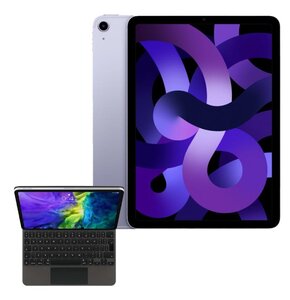 Tablet APPLE iPad Air 10.9" 5 gen. 64 GB 5G Wi-Fi Fioletowy + Etui na iPad Air / iPad Pro APPLE Magic Keyboard Grafitowy Klawiatura