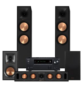 Amplituner Onkyo TX-NR6100 Czarny + Kolumna głośnikowa KLIPSCH R-800F Czarny (2 szt.) + Głośnik centralny KLIPSCH Reference R-30C Czarny (1 szt.) + Kolumny głośnikowe KLIPSCH R-51M Czarny (2 szt.)