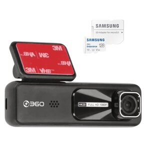 Wideorejestrator 360 Dash Cam HK30 + Karta pamięci SAMSUNG Pro Endurance microSDXC 128GB + Adapter