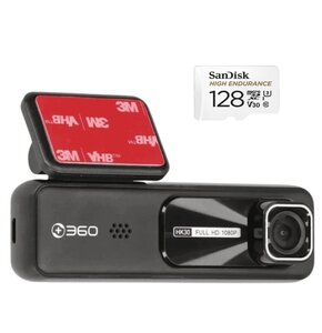 Wideorejestrator 360 Dash Cam HK30 + Karta pamięci SANDISK microSDXC 128GB