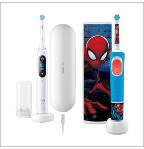 Szczoteczka magnetyczna ORAL-B IO 9 Biały + Szczoteczka rotacyjna ORAL-B Kids Pro Spiderman + Etui