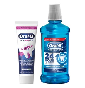Płyn do płukania jamy ustnej ORAL-B Pro-Expert Professional Protection 500 ml + Pasta do zębów ORAL-B Pro Junior 75 ml