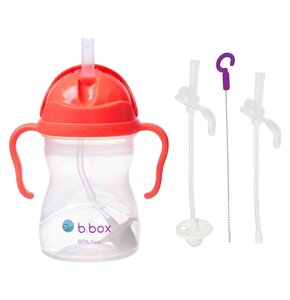 Butelka B.BOX BB00510 Koralowy + Słomka B.BOX BB00525 (2 sztuki)