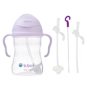 Butelka B.BOX BB00518 Fioletowy + Słomka B.BOX BB00525 (2 sztuki)