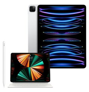 Tablet APPLE iPad Pro 12.9 6 gen. 128 GB Wi-Fi Srebrny + Etui na iPad Pro APPLE Magic Keyboard + Rysik APPLE (2. gen) MU8F2ZM/A