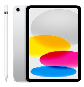 Tablet APPLE iPad 10.9" 10 gen. 256 GB 5G Wi-Fi Srebrny + Rysik APPLE (1. gen) MQLY3ZM/A (z przejściówką Lightning)
