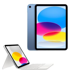 Tablet APPLE iPad 10.9" 10 gen. 256 GB 5G Wi-Fi Niebieski + Etui na iPad APPLE Magic Keyboard Folio Biały Klawiatura