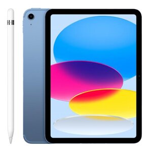 Tablet APPLE iPad 10.9" 10 gen. 256 GB 5G Wi-Fi Niebieski + Rysik APPLE (1. gen) MQLY3ZM/A (z przejściówką Lightning)