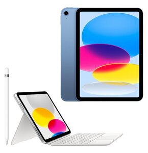 Tablet APPLE iPad 10.9 10 gen. 256 GB 5G Wi-Fi Niebieski + Etui na iPad APPLE Magic Keyboard Folio + Rysik APPLE (1. gen) MQLY3ZM/A