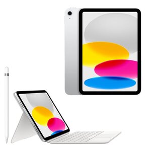 Tablet APPLE iPad 10.9 10 gen. 256 GB Wi-Fi Srebrny + Etui na iPad APPLE Magic Keyboard Folio + Rysik APPLE (1. gen) MQLY3ZM/A