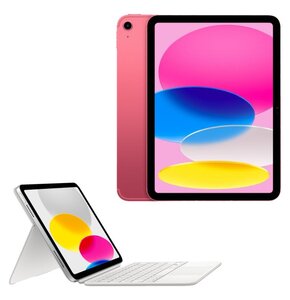 Tablet APPLE iPad 10.9" 10 gen. 256 GB 5G Wi-Fi Różowy + Etui na iPad APPLE Magic Keyboard Folio Biały Klawiatura