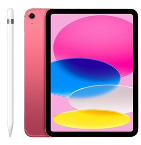 Tablet APPLE iPad 10.9" 10 gen. 256 GB 5G Wi-Fi Różowy + Rysik APPLE (1. gen) MQLY3ZM/A (z przejściówką Lightning)