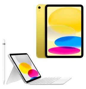 Tablet APPLE iPad 10.9 10 gen. 256 GB 5G Wi-Fi Żółty + Etui na iPad APPLE Magic Keyboard Folio + Rysik APPLE (1. gen) MQLY3ZM/A