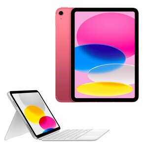 Tablet APPLE iPad 10.9" 10 gen. 64 GB 5G Wi-Fi Różowy + Etui na iPad APPLE Magic Keyboard Folio Biały Klawiatura