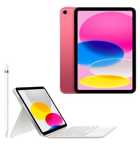 Tablet APPLE iPad 10.9 10 gen. 64 GB 5G Wi-Fi Różowy + Etui na iPad APPLE Magic Keyboard Folio + Rysik APPLE (1. gen) MQLY3ZM/A