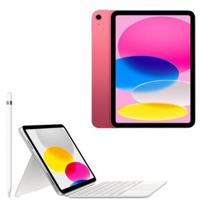 Tablet APPLE iPad 10.9 10 gen. 256 GB Wi-Fi Różowy + Etui na iPad APPLE Magic Keyboard Folio + Rysik APPLE (1. gen) MQLY3ZM/A