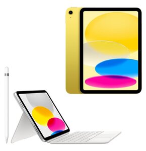 Tablet APPLE iPad 10.9 10 gen. 64 GB Wi-Fi Żółty + Etui na iPad APPLE Magic Keyboard Folio + Rysik APPLE (1. gen) MQLY3ZM/A