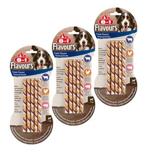 Przysmak dla psa 8IN1 Triple Flavour Twisted Sticks (30 szt.)