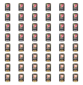 Karma dla psa RAFI Mix smaków z żołądkami wołowymi, szynką wieprzową, przepiórką, borówką i żurawiną 48 x 400 g