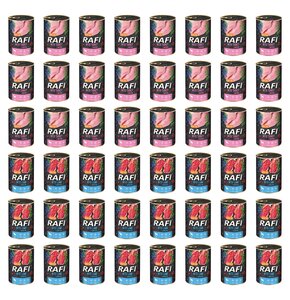 Karma dla psa RAFI Mix smaków z indykiem, borówką i żurawiną, jagnięciną, borówką i żurawiną 48 x 400 g