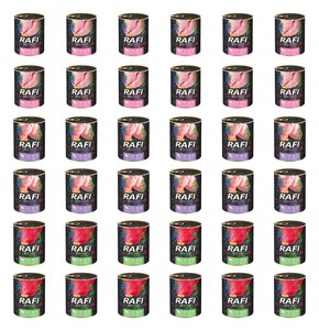 Karma dla psa RAFI Mix smaków z indykiem, królikiem, dziczyzną, borówką i żurawiną 36 x 800 g