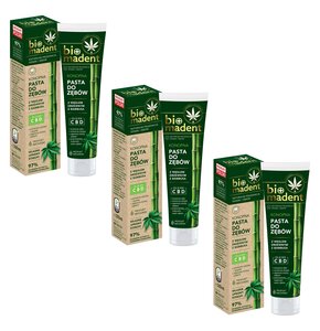 Pasta do zębów BIO MADENT Konopna z węglem drzewnym bambusowym 100 ml 3 szt.