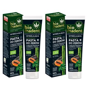 Pasta do zębów BIO MADENT Konopna z węglem drzewnym i papają 100 ml 2 szt.