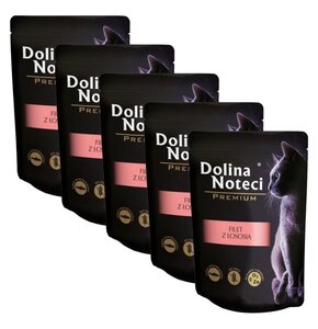 Karma dla kota DOLINA NOTECI Premium Filet z łososia w sosie 5 x 85 g