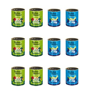 Karma dla psa DOLINA NOTECI Mix smaków Superfood z jeleniem i kaczką, cielęciną i jagnięciną 12 x 800 g