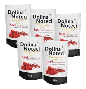 Karma dla psa DOLINA NOTECI Premium Pure Wołowina z ryżem 5 x 500 g