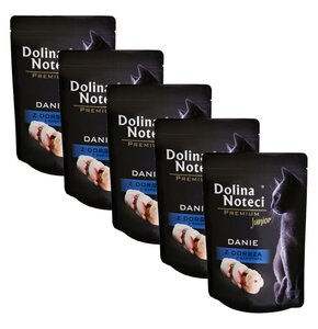 Karma dla kota DOLINA NOTECI Premium Junior Dorsz z sardynką 5 x 85 g