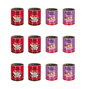 Karma dla psa DOLINA NOTECI Mix smaków Superfood z wołowiną i sercami gęsi, sarną i wołowiną 12 x 800 g